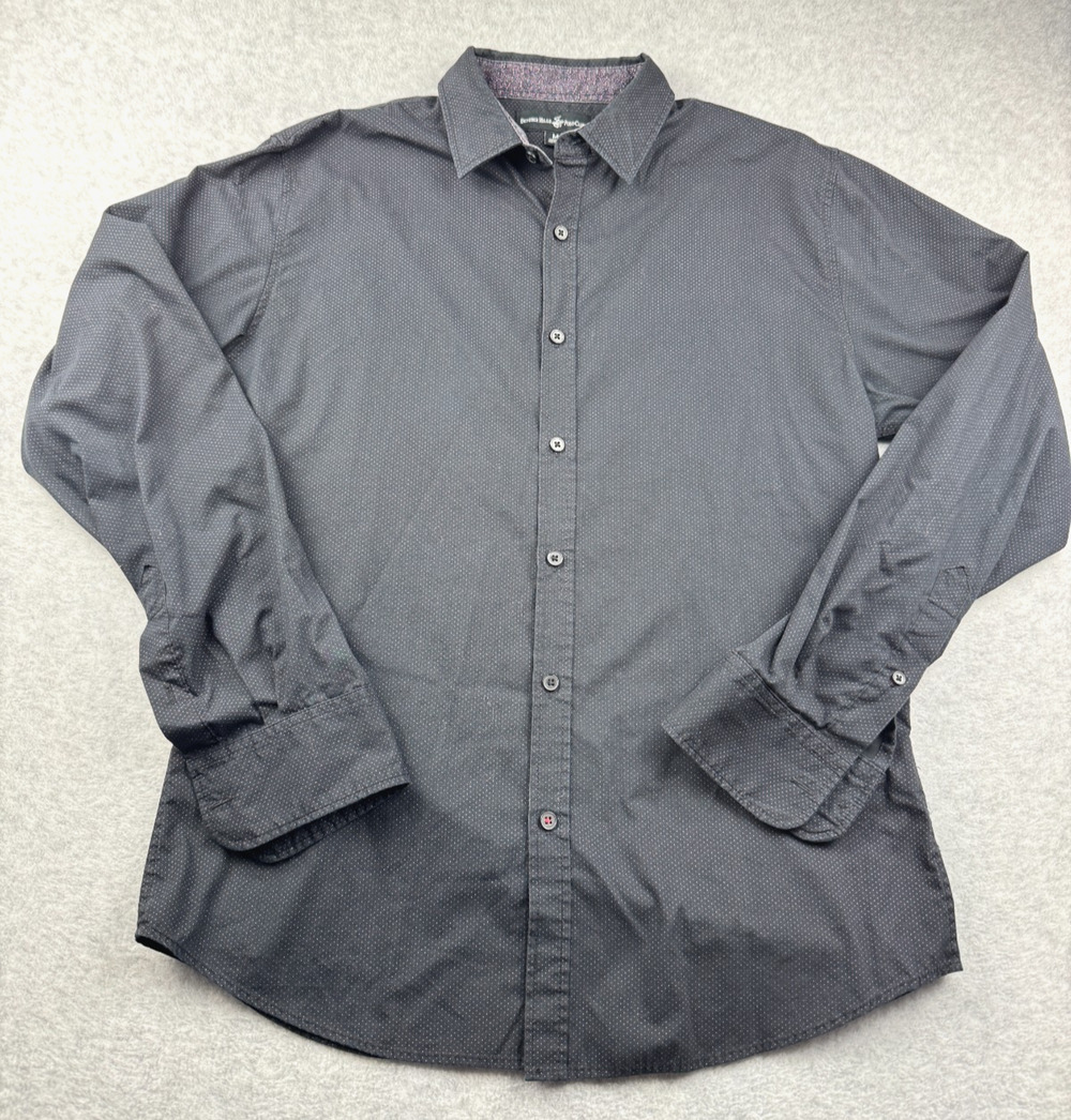BEVERLY HILL POLO CLUB SIZE M MENS LONG SLEEVE SHIRT BUTTON FRONT